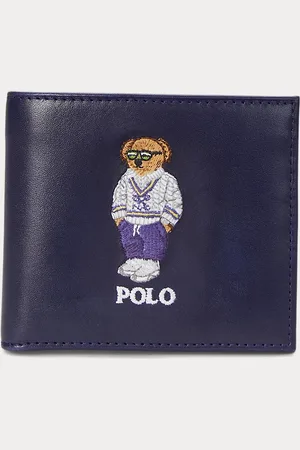 Ralph Lauren Geborduurde leren portemonnee