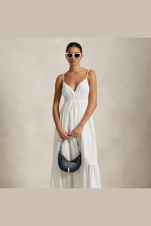 Ralph Lauren Mouwloze voile jurk met oogjes