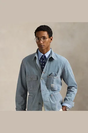 Ralph Lauren Indigo utility jack met hickory-streep