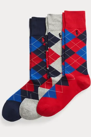 Ralph Lauren 3-pk sokken van katoenmix in argyleprint