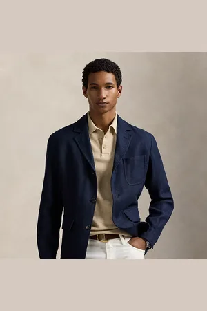 Ralph Lauren Getailleerde katoen-linnen visgraatblazer