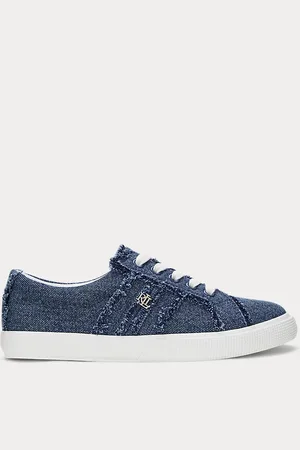 Ralph Lauren Janson gerafelde denim sneaker