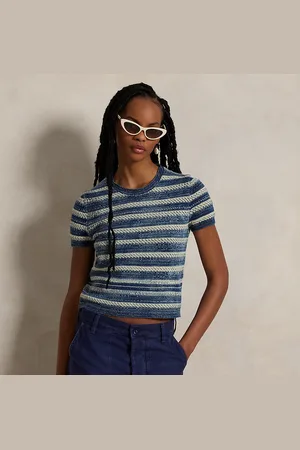 Ralph Lauren Gestreepte katoenen trui met korte mouw