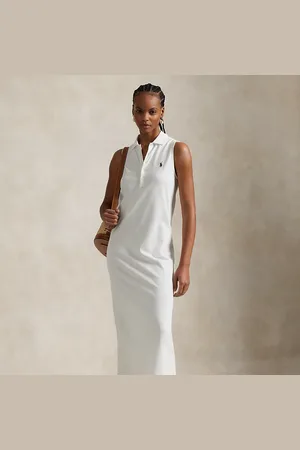 Ralph Lauren Mouwloze stretch katoenen Polo-jurk