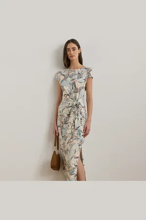 Ralph Lauren Midi-jurk met boothals en strik