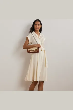 Ralph Lauren Crêpe overhemdjurk met riem en biezen