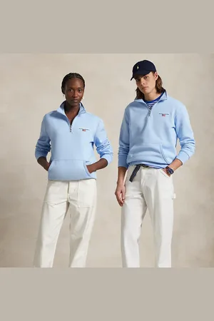 Ralph Lauren Fleece Polo Sport trui met kwartrits