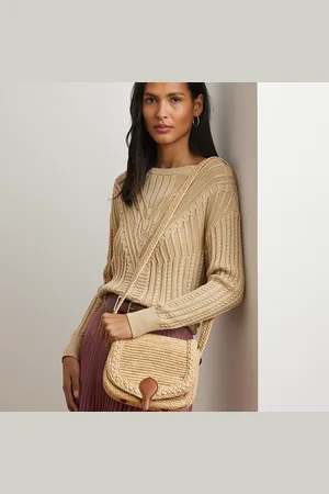 Ralph Lauren Colbie raffia crossbody messengertas