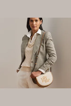 Ralph Lauren Witley medium canvas leren crossbody