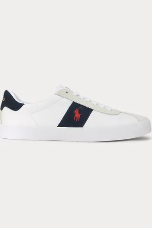 Ralph Lauren Court sneaker van leer en suède
