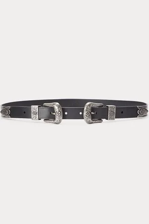 Ralph Lauren Western leren riem met dubbele gesp