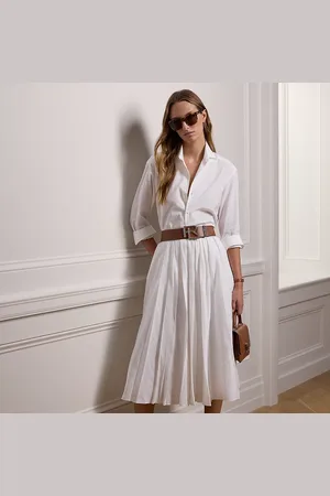 Ralph Lauren Arnav geplooide rok van linnenmix