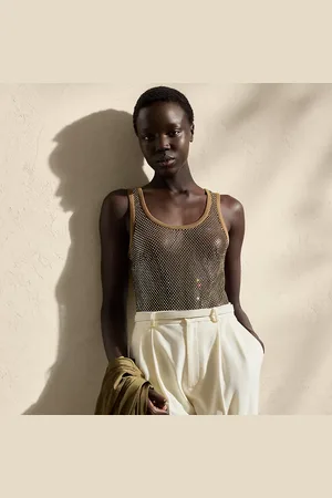 Ralph Lauren Melony versierde mesh tanktop