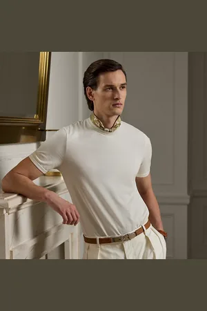 Ralph Lauren Wollen piqué T-shirt met ronde hals