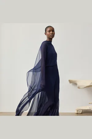 Ralph Lauren Dylon gewassen chiffon avondjurk