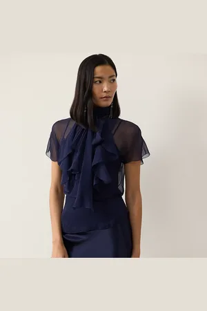 Ralph Lauren Etta gewassen chiffon blouse