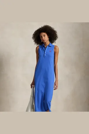 Ralph Lauren Mouwloze stretch katoenen Polo-jurk