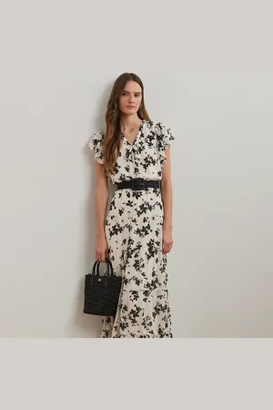Ralph Lauren Gebloemde georgette maxi-jurk met strik