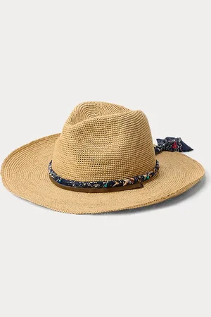 Ralph Lauren Raffia hoed met sjaal