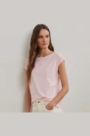 Ralph Lauren Katoenen jersey T-shirt met kralenlogo
