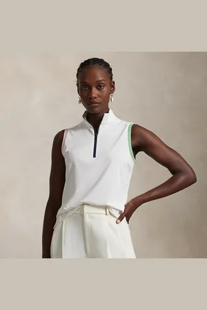 Ralph Lauren Slim fit mouwloze Polo met kwartrits