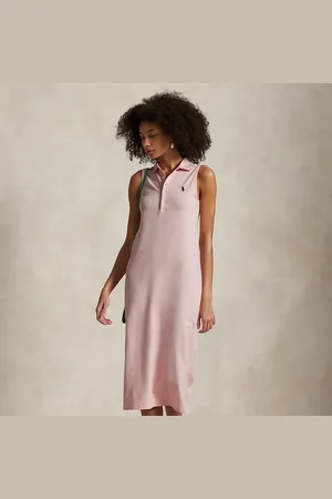 Ralph Lauren Mouwloze stretch katoenen Polo-jurk