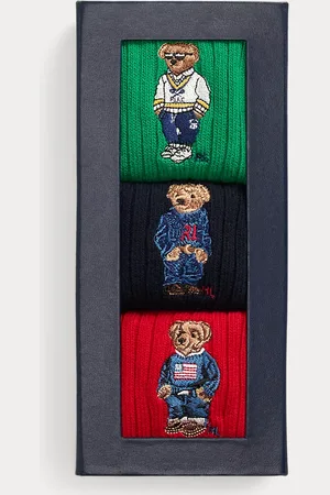 Ralph Lauren Set van 3 paar sokken met Polo Bear