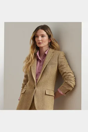Ralph Lauren Blazer van katoenmix met visgraatmotief
