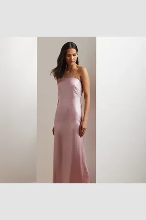 Ralph Lauren Charmeuse strapless jurk met folie