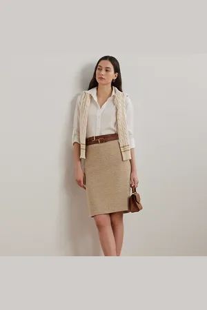Ralph Lauren Bouclé kokerrok van katoenmix