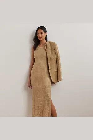 Ralph Lauren Ajourgebreide mouwloze jurk