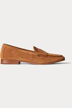 Ralph Lauren Suède penny loafer met Pony in reliëf