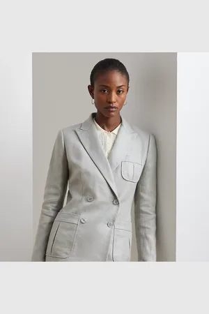 Ralph Lauren Linnen-katoen blazer met folie