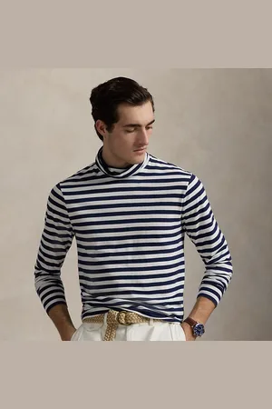 Ralph Lauren Gestreepte lisle trui met rolkraag