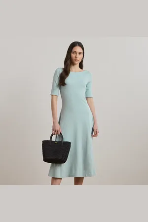 Ralph Lauren Stretchkatoenen midi-jurk