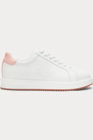 Ralph Lauren Ainsley tweekleurige leren sneaker