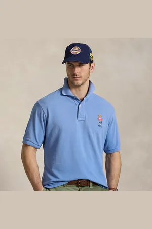 Ralph Lauren Grotere Maten - Garengeverfd mesh Polo Bear Polo-shirt
