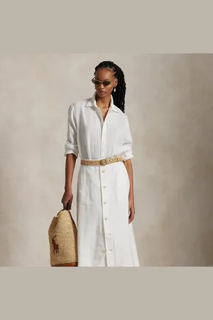 Ralph Lauren Linnen A-lijn rok met knopen