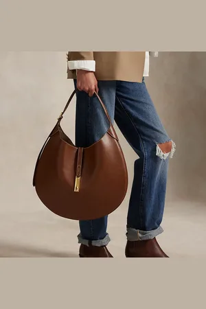 Ralph Lauren Grote kalfsleren Polo ID Shoulder tas