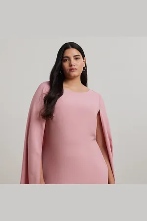 Ralph Lauren Plus Size - Georgette cocktailjurk met cape