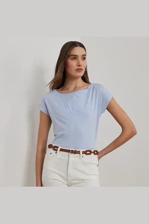 Ralph Lauren Katoenen jersey T-shirt met kralenlogo