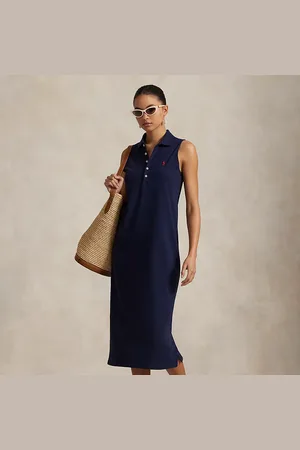 Ralph Lauren Mouwloze stretch katoenen Polo-jurk