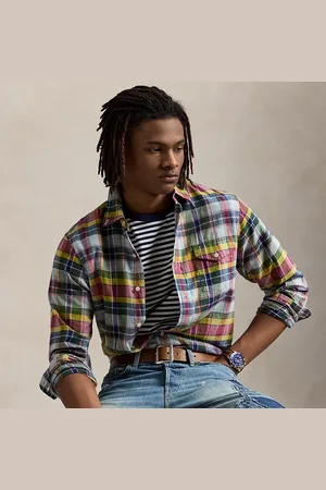 Ralph Lauren Classic fit indigo madras overhemd