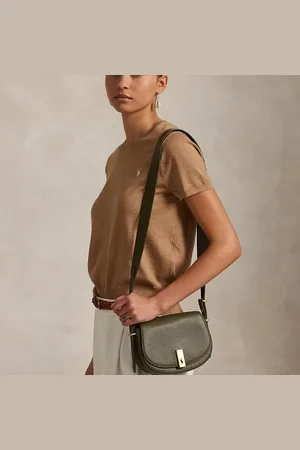 Ralph Lauren Leren Polo ID Mini Saddle tas