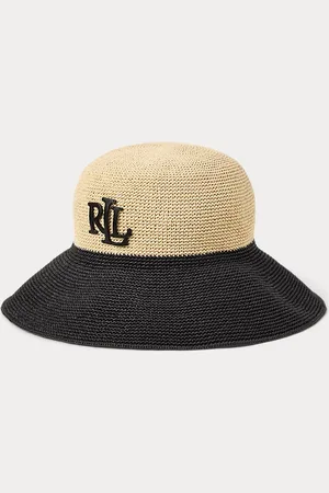 Ralph Lauren Tweekleurig gehaakt vissershoedje stro