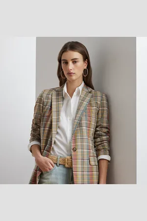Ralph Lauren Katoenen madras blazer
