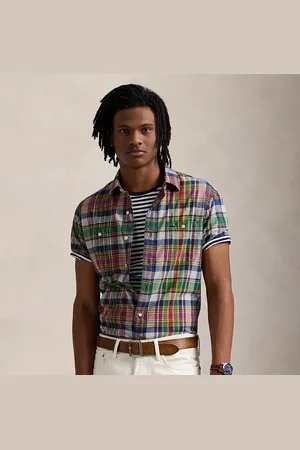Ralph Lauren Geruit classic fit Madras werkoverhemd