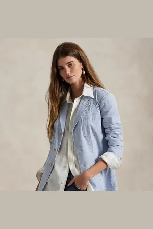 Ralph Lauren Gestreept katoenen seersucker blazer