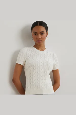Ralph Lauren Katoenen kabeltrui met korte mouwen