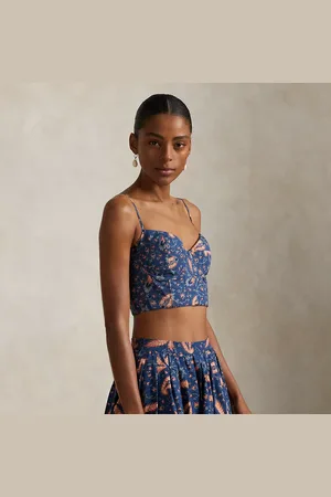 Ralph Lauren Gebloemde katoenen bustiertop